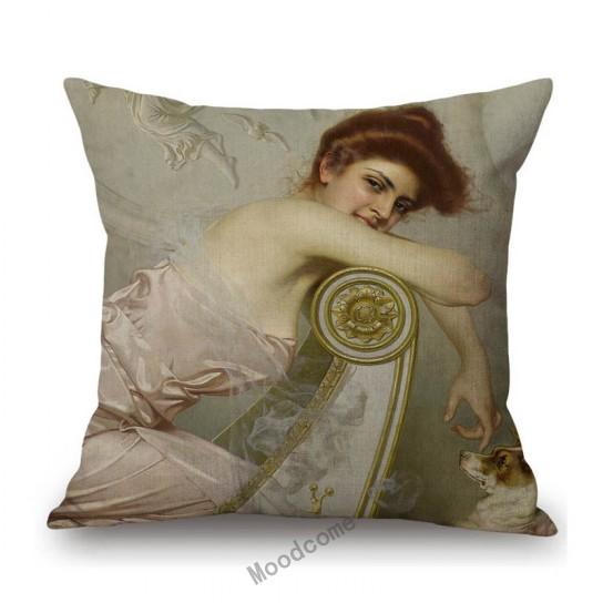 Royal Court Classic European Elegant Duchess Lady Madame Woman Noble Decorative Antique Style Sofa Pillow Case Cushion Cover
