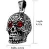 Gotische Hohl-Anhänger-Halskette Augen Rubin Edelstahl Herren Acsergery Silber Geschenk