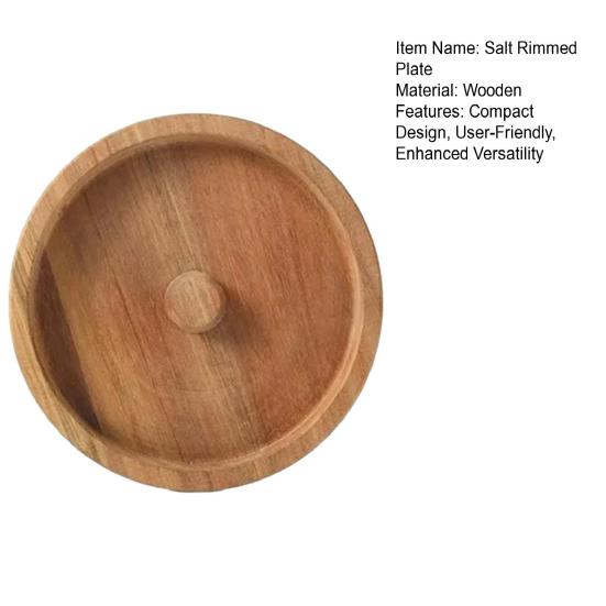 Wooden Margarita Salt Rimmer for Cocktails Flavor Jar Salt Dip Cocktail Sugar Dispenser Juice Condiment Box Round Tray