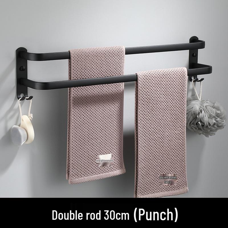 Schwarzer Weltraum-Aluminium Einzel-Handtuchhalter und -ständer zum Aufhängen von Handtüchern im Badezimmer