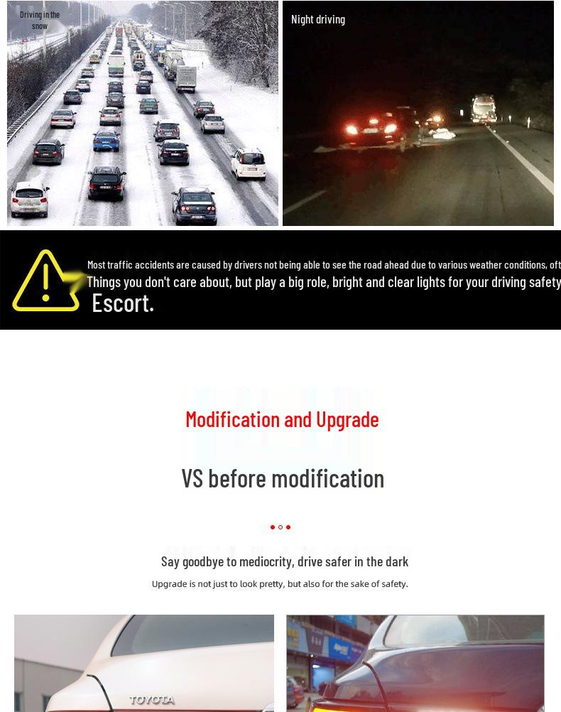 LED Dragon Scale Daytime Running Lights & Flowing Turn Signal Taillights for 10-17 Toyota Reiz