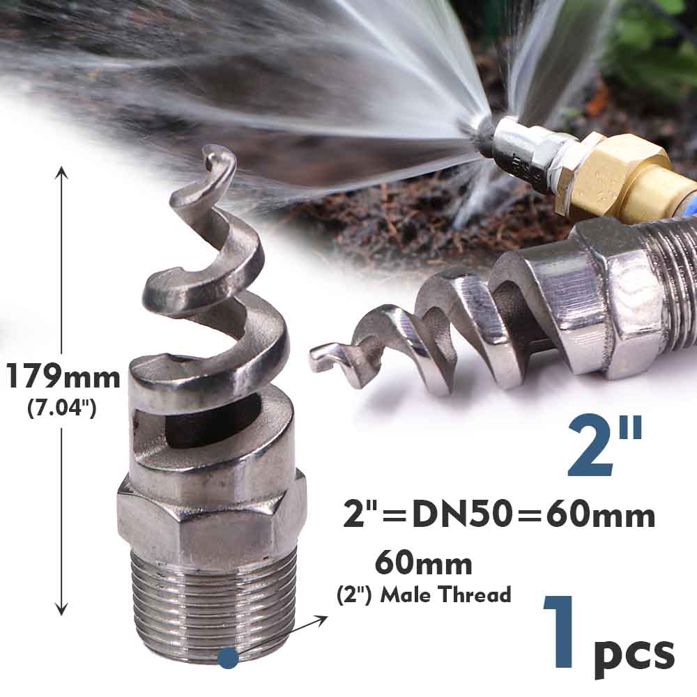 8-size Spiral Nozzle Sprayer 316 Stainless Steel Atomizer Outdoor Agricultural Irrigation Garden Watering Industry Dust Removal