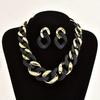 Women Geometric Link Jewelry Set Metal Necklace Earrings Matching Jewelry Kit