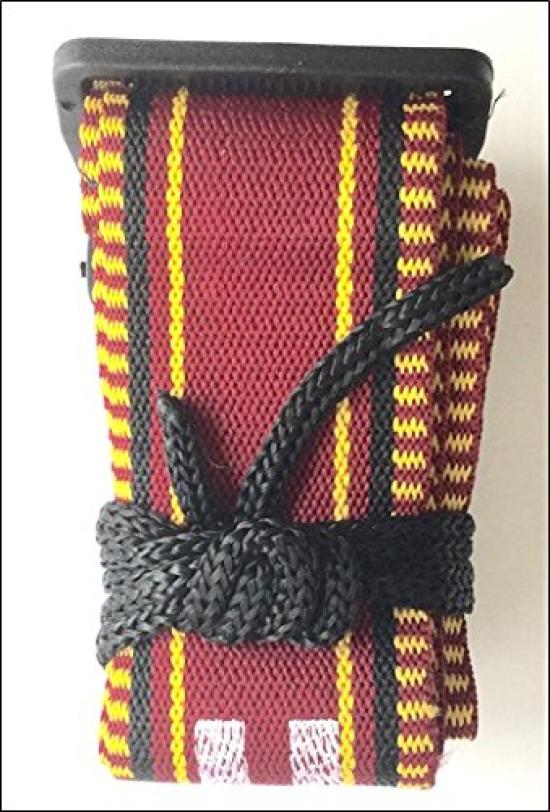 [Yonezu Sanshin Shop] Sanshin Strap, Minsa Pattern, Wine Red