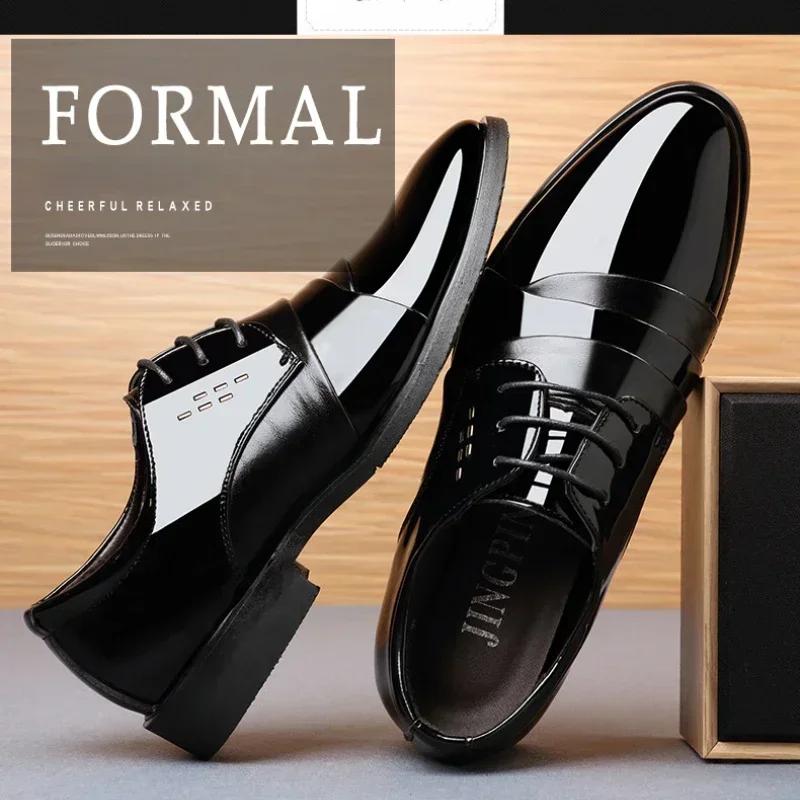 Business Men Dress Shoes Luxury Mens Dress Shoes Patent Leather Oxford for Men Oxfords Footwear High Quality Leather 2025