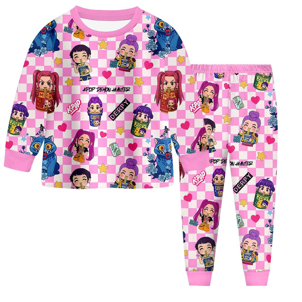 Children's Fashion Suit Skirt Round Neck Long Sleeve Top Pants