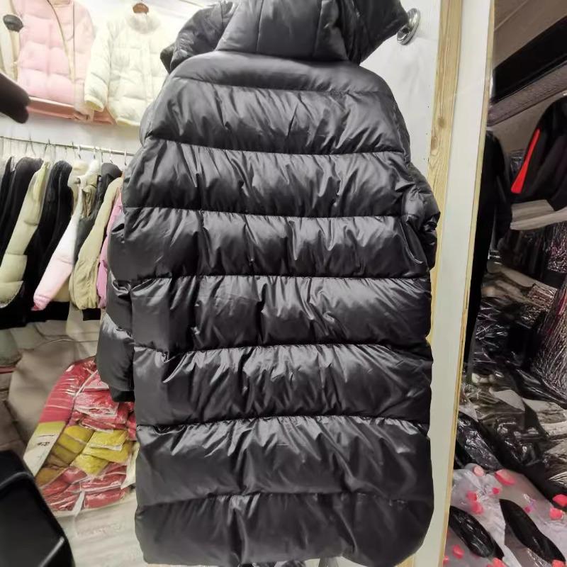 Black and gold down jackets, new short and long men's and women's jackets in autumn and winter, thickened white duck down, loose hooded.