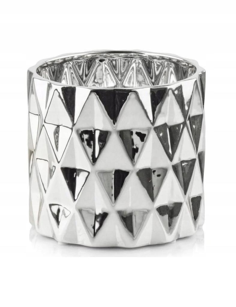 Blumentopf aus Keramik, silber, 13 cm