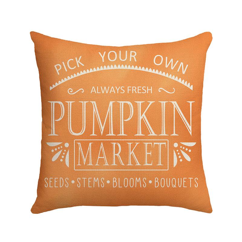 Autumn New Pumpkin Maple Leaf Pillow Cover Letter Print Sofa Home Decoration Cushion Pillow Backrest
