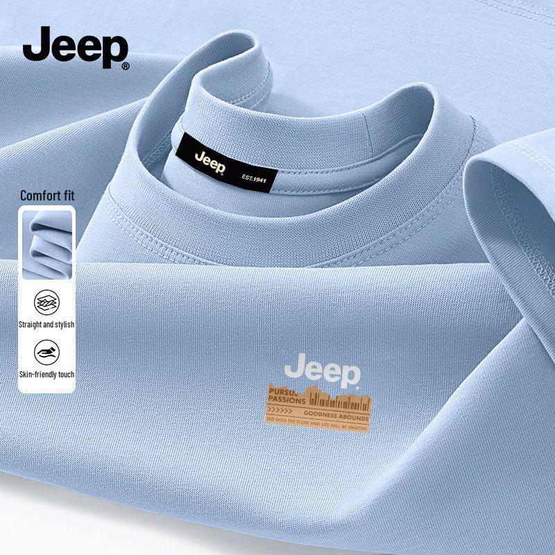 Jeep Heren T-shirt met korte mouwen van puur katoen S