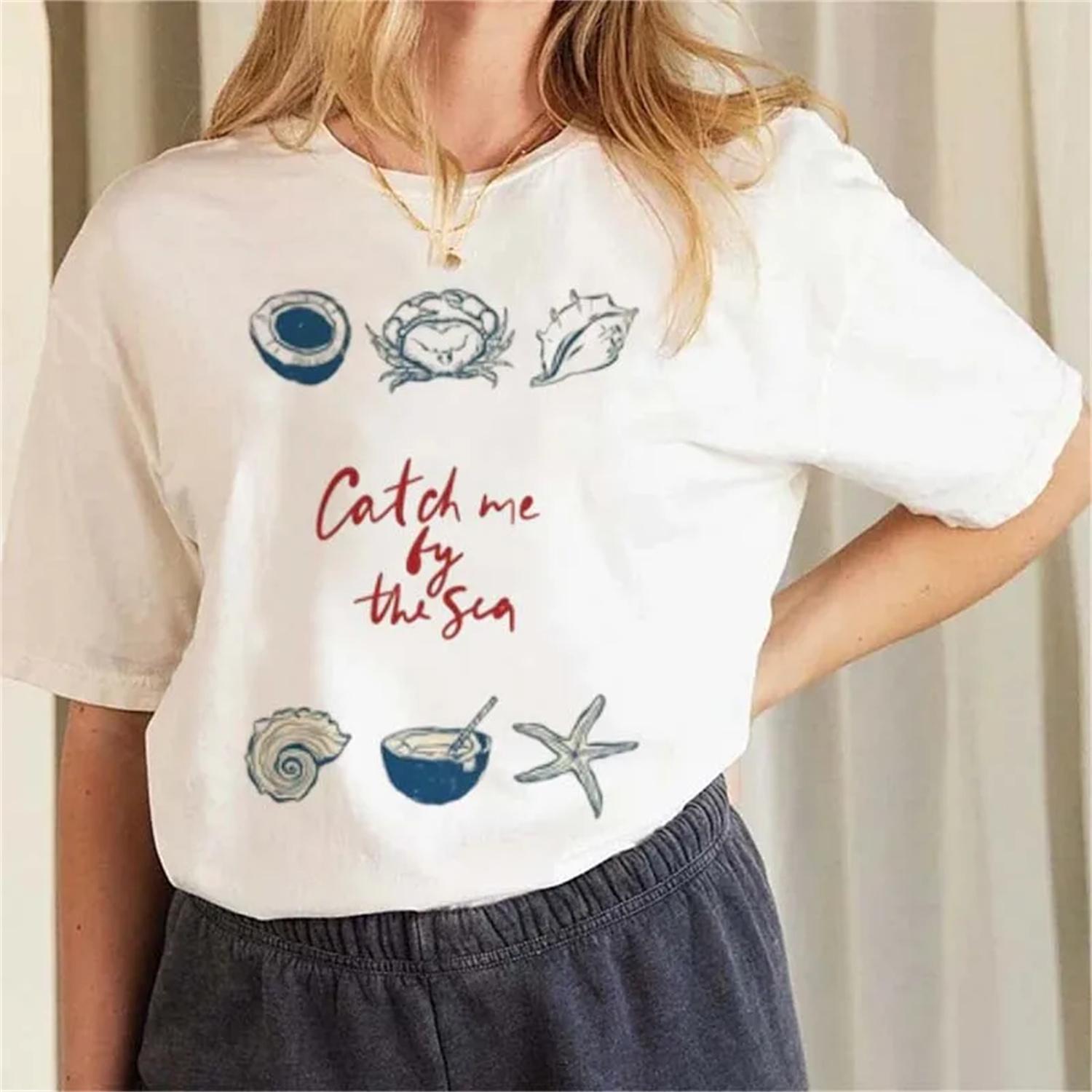 

Cute Style 90s Short Sleeved Women s Printed Fashionable Travel Clothing Cartoon Pattern Women s Basic Summer Casual T-Shirt XXXXXL білий