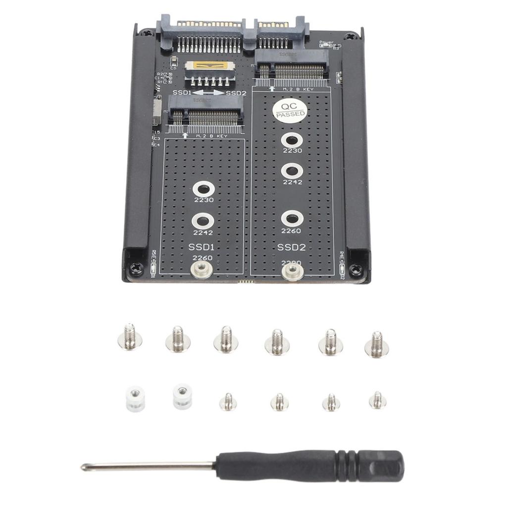 Dual NGFF BM Key M.2 SSD-Karte 6Gbps SATA III-Schnittstelle 2,5-Zoll-SATA-Combo-HDD-Laufwerkgehäuse