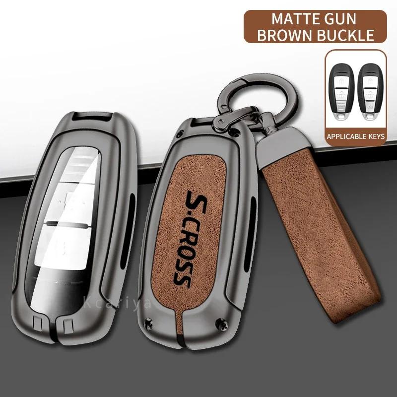 Car TPU Zinc Alloy Key Case Bag For Suzuki S-Cross Eitrga Swift Car KeyChain Car Metal Key Shell Interior Decoration Accessories
