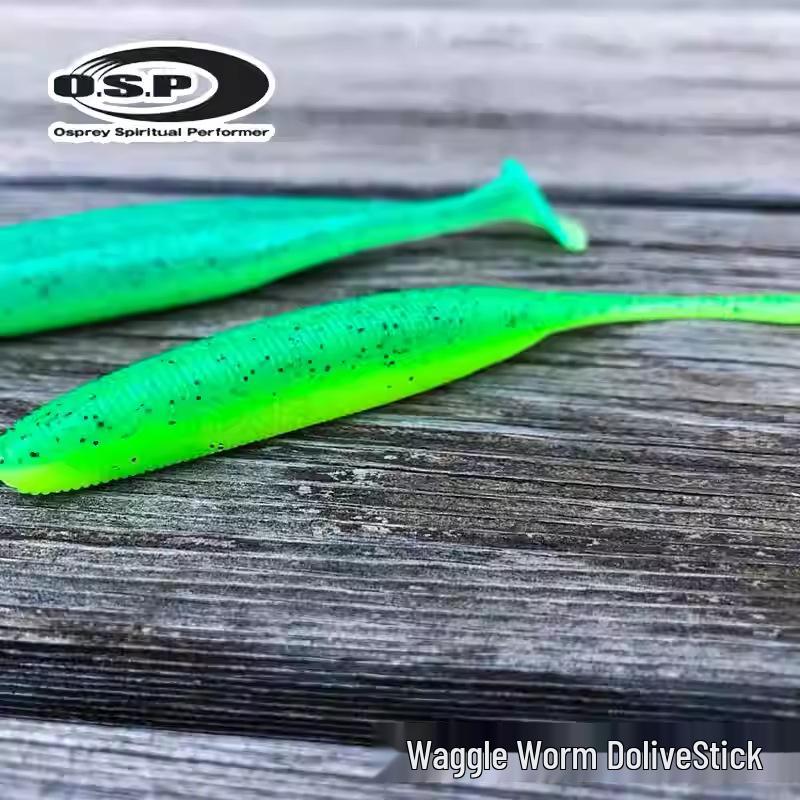 Japanese OSP Wiggle Tail Worm DoliveStick Bass Perch Lure