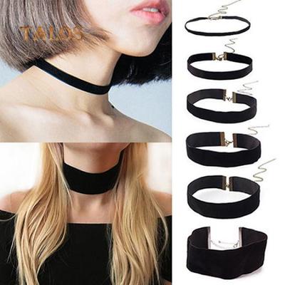 Women Lady Black Velvet Choker Gothic Necklace Simple Retro Jewelry Xmas Gift Suspension Trinket