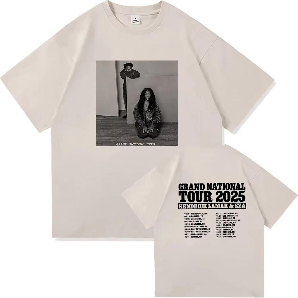 SZA MARIAS Lamar TShirt Grand National Tour 2025 Men and Women Clothing Oversize Vintage Unisex High Quality Cotton Clothes