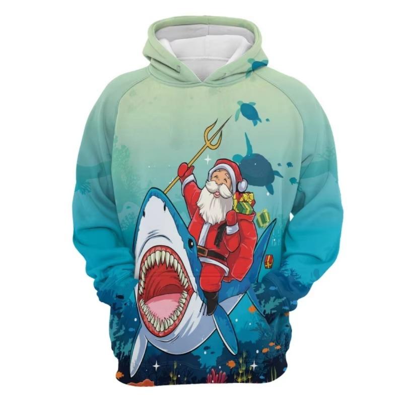 Children's Hoodies Kawaii Santa Claus Graphic Sweatshirt for Kids Loose Casual Pullover Girl Clothes Christmas Gift Children Top