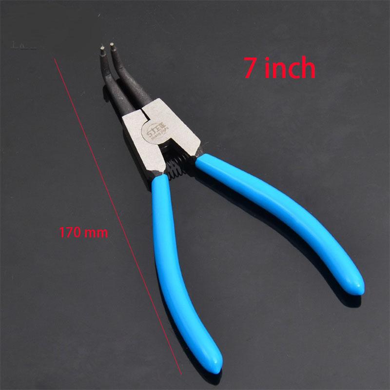 7 inch Snap Ring Pliers Set Heavy Duty Internal/External Circlip Pliers Kit Straight Bent Jaw for Ring Remover Retaining
