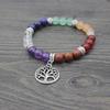 7 Chakra Beaded Yoga Bracelet - Round Wheel Design