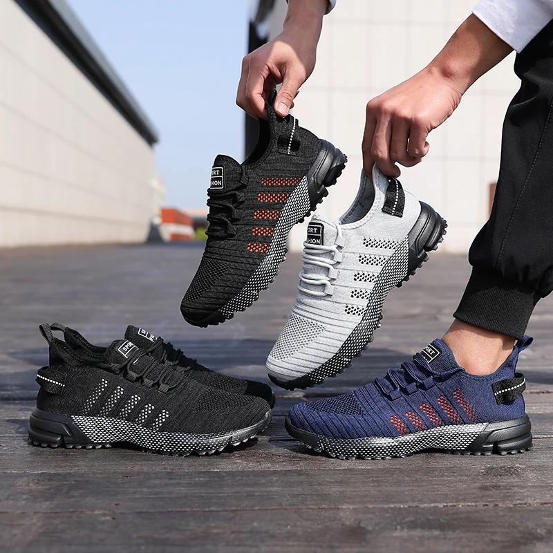New Men Running Shoes Unique Grid Trend Design Breathable Sports Shoes Lightweight Sneakers For Men Athletic Training Footwear