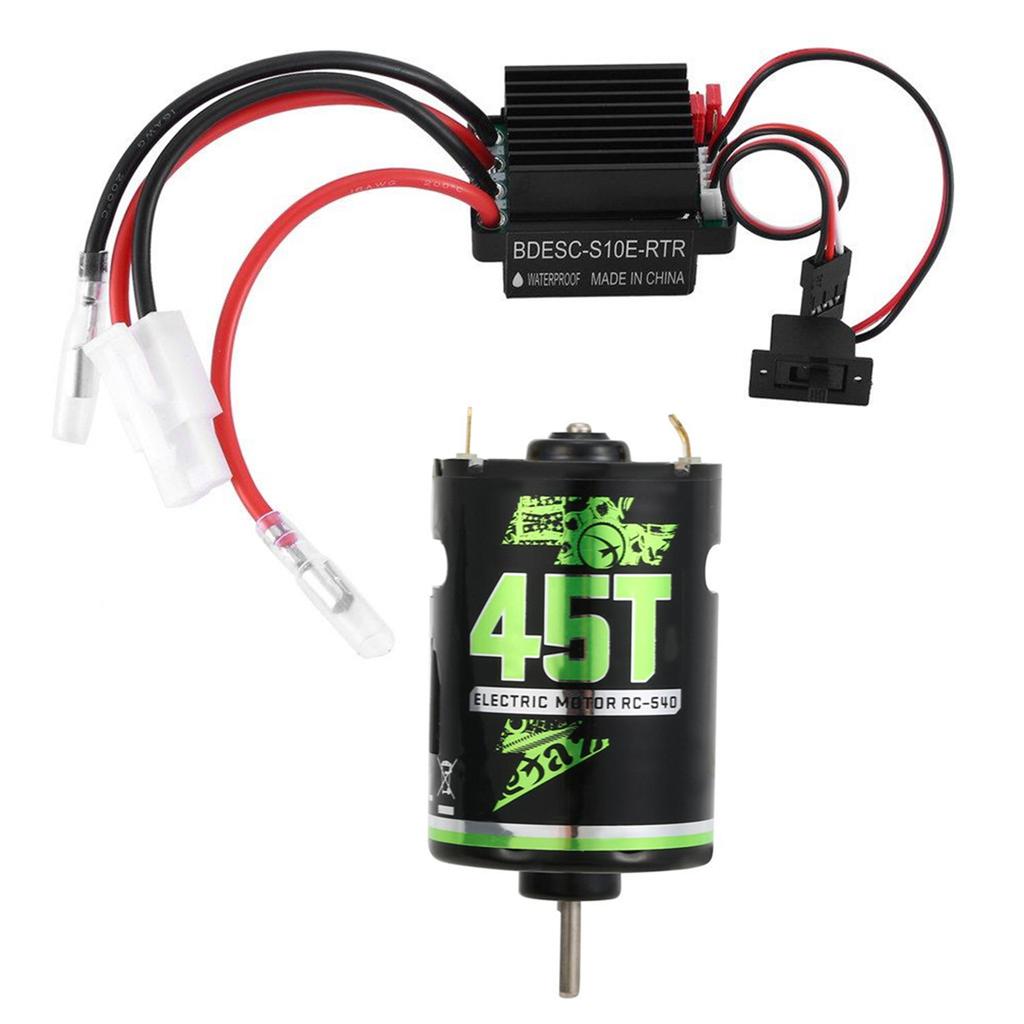 For 1/10 RC Cars Truck Waterproof Welding Wire Motor Alloy Brushed ESC Combo Kits for Children Playing Christmas Gift