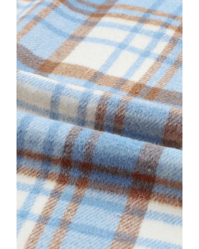 Azura Exchange Long Sleeve Plaid Shacket with Flap Pockets