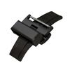 Watch strap, watch band, double-folding push-button D-buckle, PBF RE-BUCKLE buckle, satin finish, stainless steel, CASSIS, 20mm, black.