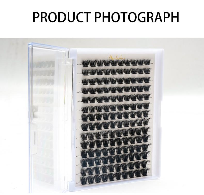 14-Row D Curl Dense False Eyelash Cluster Pack - Mixed Style, Hot Melt Grafted, In Stock