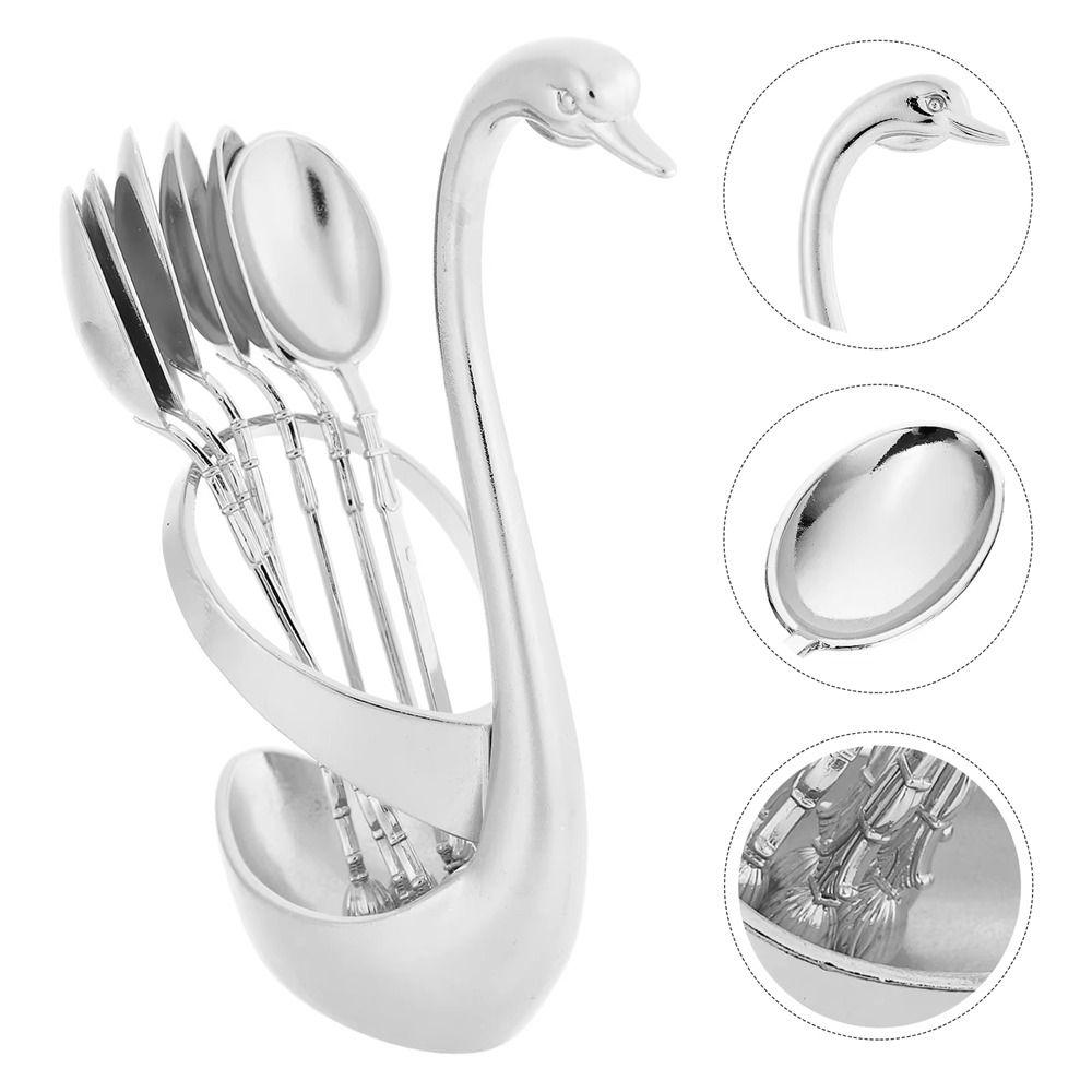 Zinc Zinc Zinc Alloy Swan Shape Cutlery Holder Decorative Swan Tableware Holder  Hotel