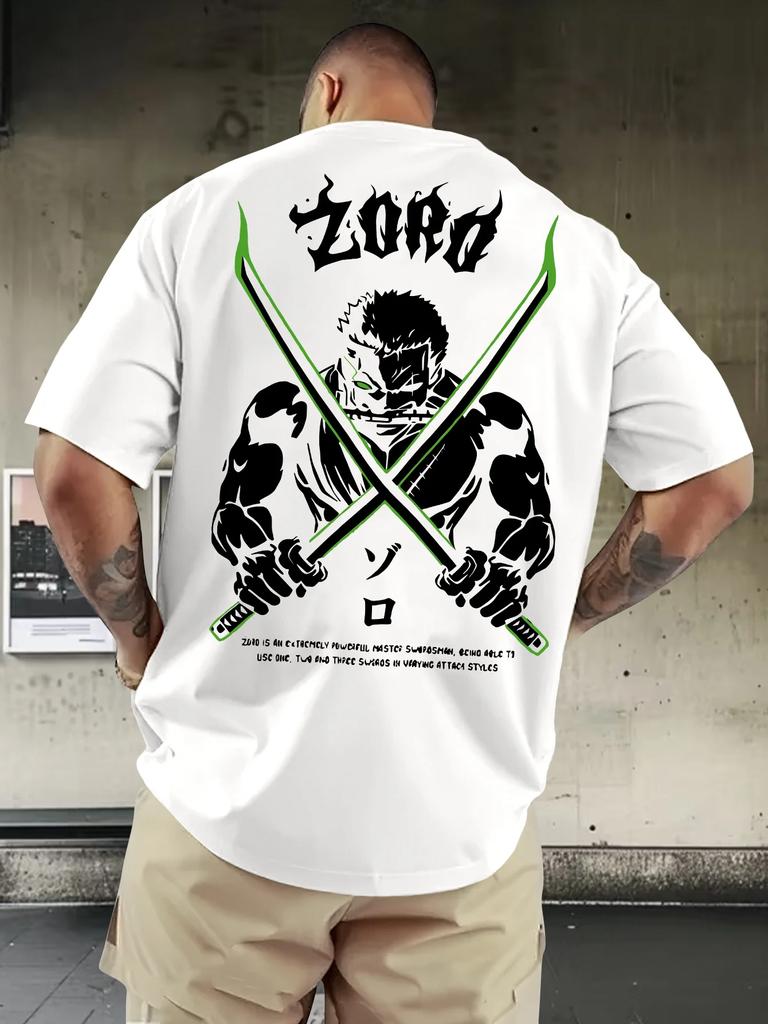 One Piece Anime Printed Men's Clothing and Women's Short Sleeves 2026 Summer New Product Comfortable Cotton Round T-shirt