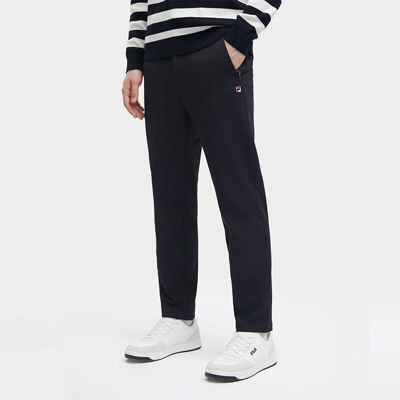FILA Solid Color Straight Leg Woven Fleece Casual Pants Men bottoms Legendary-Blue F11M341803F-NV