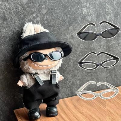 Mini Ovale Sonnenbrille Labubu Mode Transparente Plastikbrille für Mini Plüsch Baumwollpuppe Kpop Idol Puppe Sonnenbrillen Zubehör