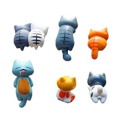 6Pcs Car Dashboard Decoration Cute Kitten Ornament Car Interior Center Console Self Adhesive Mini Kitten Ornament