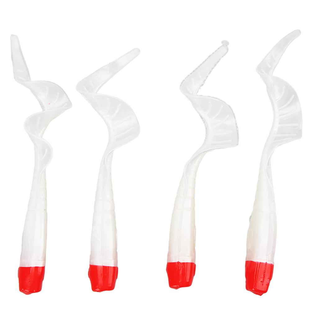 4 Pcs Fishing Lure Simulation Fishing Bait Lifelike PVC for Freshwater Bass Mandarin Fish Red White