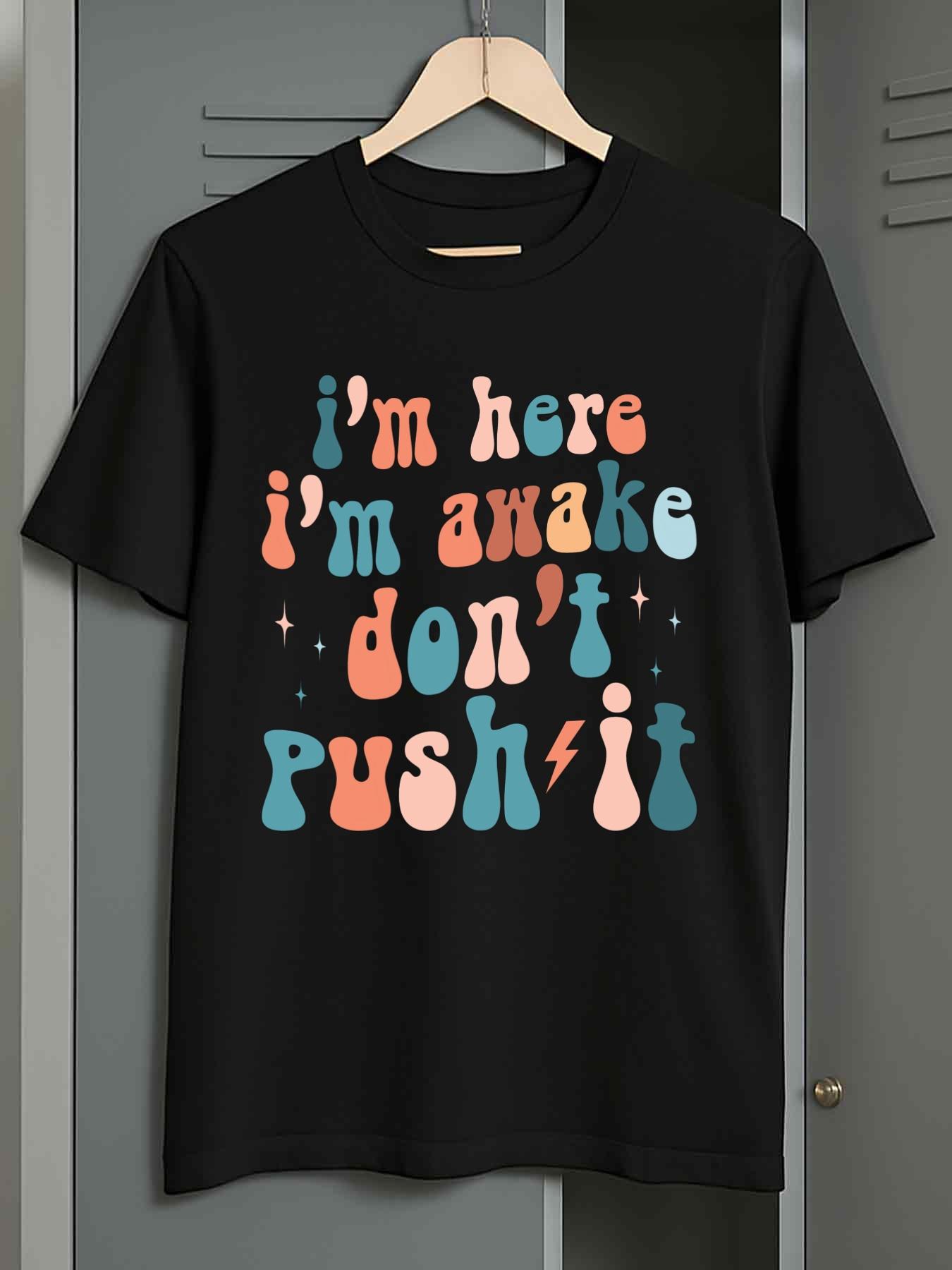 Men s T-Shirt Y2K Pack Here Push It Black Slim Fit M
