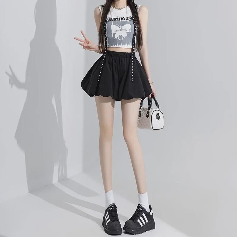 Women's 2024 Autumn Wide-Leg Elastic Waist Pumpkin Bloomers Shorts