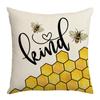 Bee Day Pillow Cartoon Spring and Summer Sofa Pillow Living Room Decoration Sunflower New Printed Pillow Cover
