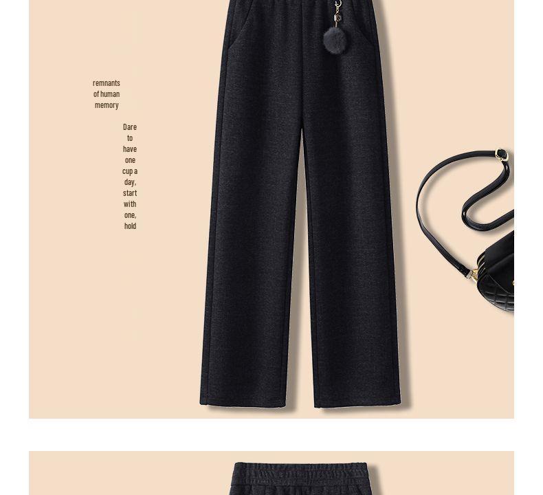 Autumn/Winter 2025 High-Waist Loose Pants for Seniors - Thick Casual Straight-Leg with Pockets