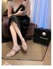 Summer 2025 Korean Fairy Square Toe Rhinestone Strap Transparent Chunky Heel Sandals for Women