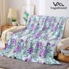 Purple Floral Vine Flannel Blanket Warm Soft Halloween Christmas Decorative Couch Warm Cozy All-Season Gift