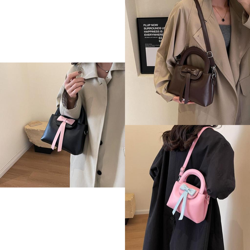Stylish Butterfly Bow Handbag Autumn Winter Women 2023 New Trend Bucket Bag