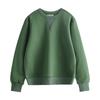 Autumn and Winter Round Neck and Velvet Padded Green Solid Color Sweater for Men and Women.