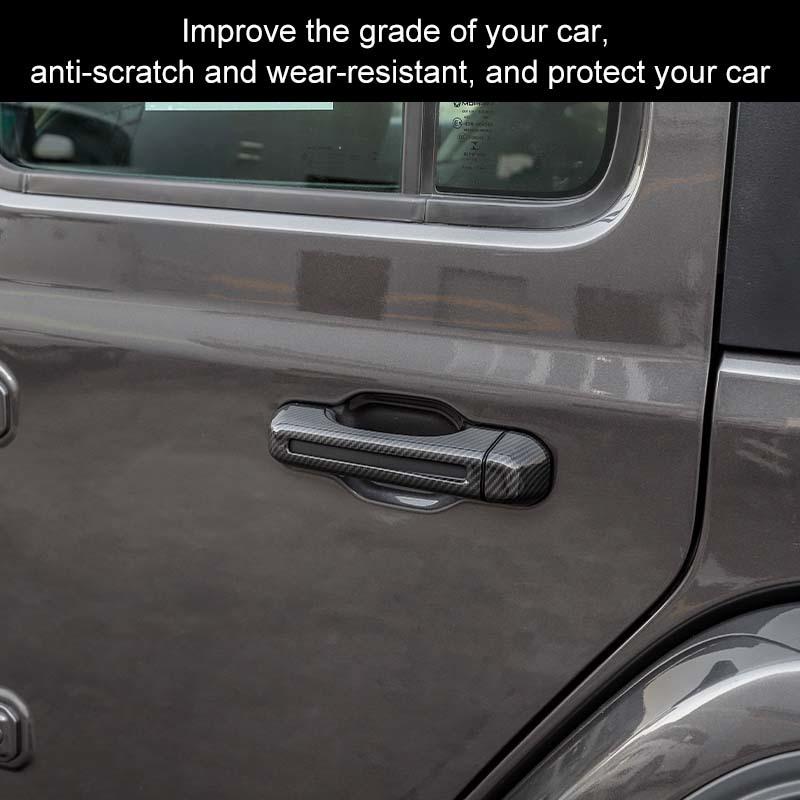 ABS obudowa klamki samochodowej naklejka zewnętrzna dekoracja miski pokrywa dla Jeep Wrangler JL 2018 Up wersja 4-drzwiowa akcesoria zewnętrzne