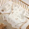 110x110cm High Density Pure Cotton Six-Layer Gauze Baby Bath Towel and Toddler Blanket