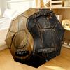 Flaming Soccer Ball Art Umbrella 8-Frame for Travel, Camping, Casual Lightweight Portable Umbrella, Essential for Every Family Holidays Gift