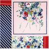 130cm Silk Square Scarf Women Large Shawls Matching Flowers Design Square Bandana Luxury Kerchief Scarf Female Foulards