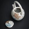 Japanese Cherry Blossom Ceramic Teapot Teacups Creative Ice Gray Glaze Teapot Household Kung Fu Tea Set Tea Storage Jar