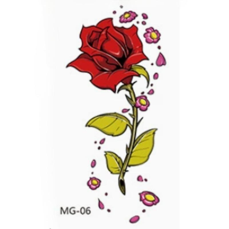 Waterproof Temporary Tattoo Stickers Beautiful Flower Rose Fake Flash Unisex Diverse And Skin Friendly Fashion Tattoos Painting