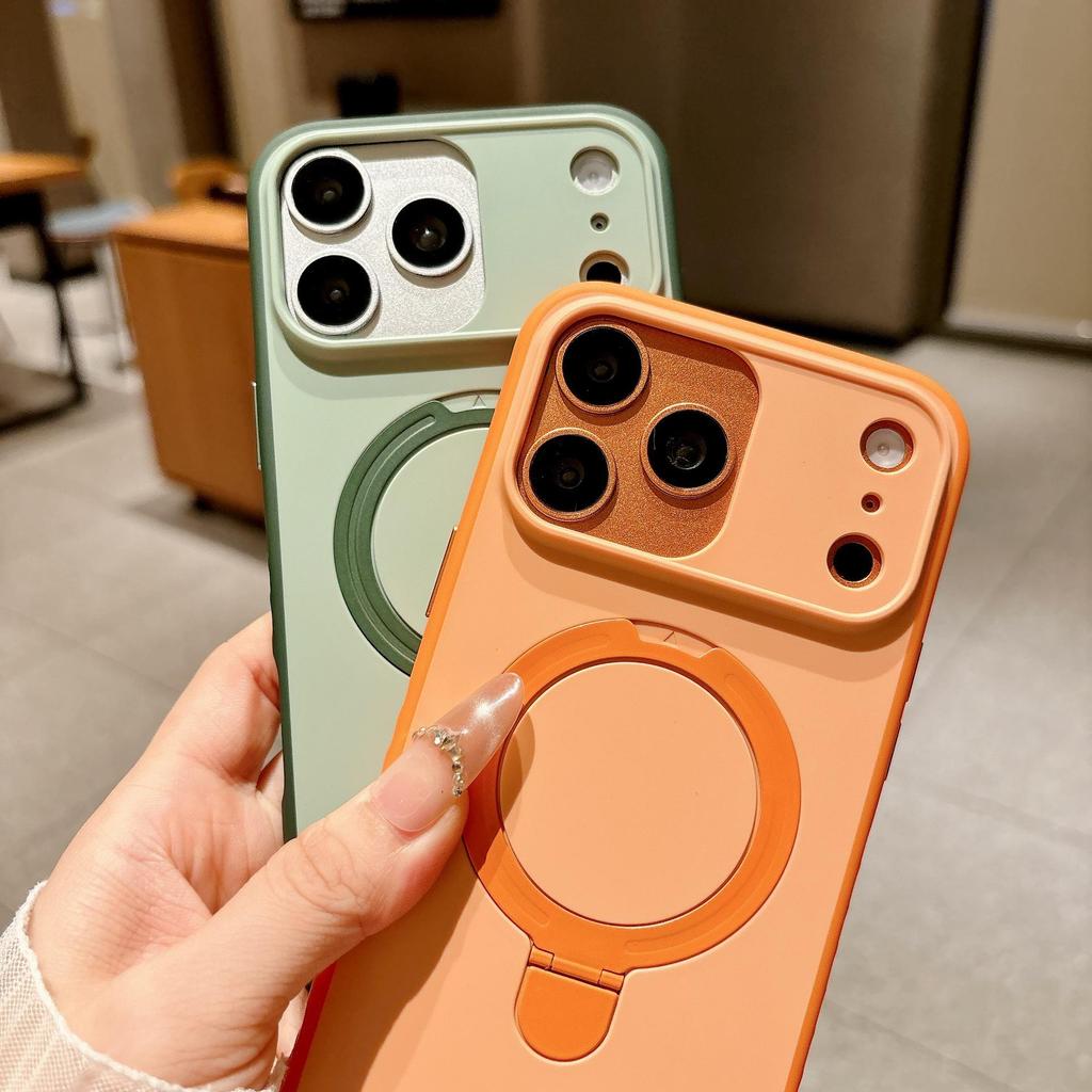iPhone 17 Pro Max Matte Anti-Slip Magnetic Stand Case - Full Coverage Protective Skin