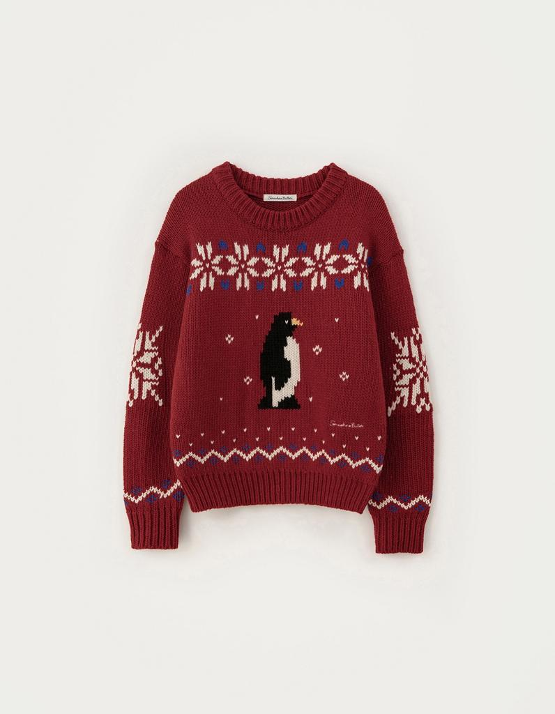 Sseomweeobeoteo Penguin Wool Sweater - Red